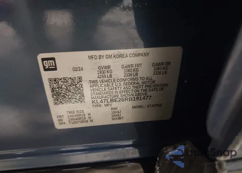 2024 Buick Envista Sport Touring Fwd from USA, damaged, VIN KL47LBE26RB191477